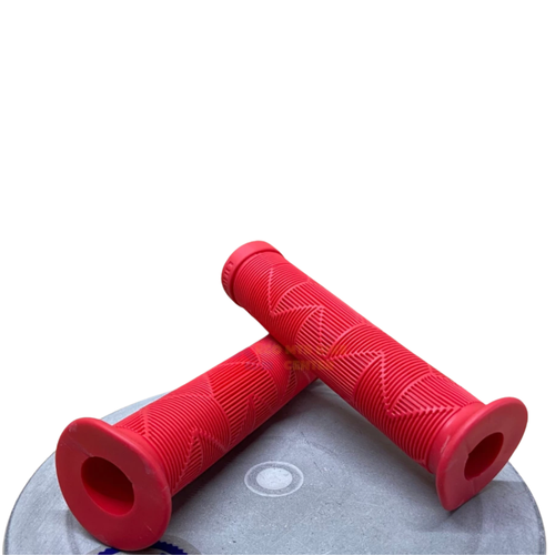 1 Pair BMX Dirt Jump Handlebar Grips 135mm RED Full Flange Anti-Slip Rubber - Picture 2 of 4