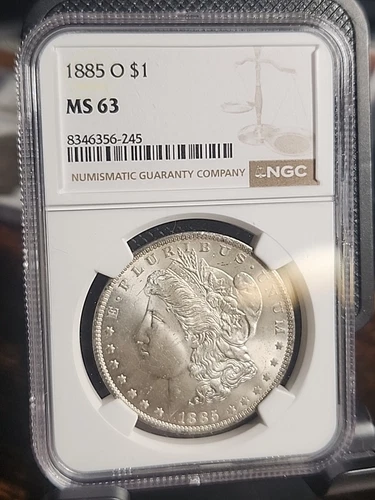 1885 O $1 MORGAN SILVER DOLLAR NGC MS63 NEW ORLEANS UNC BEAUTIFUL  (#447)