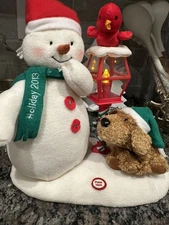 Hallmark 2013 Jingle Pals MERRY CAROLERS TRIO Snowman Light Sound Motion EUC