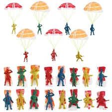 40 Pieces Parachute Toy Army Men Action Figures Hand Throwing Kids Outdoor Game