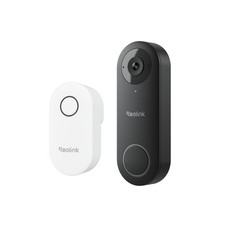 REOLINK Video Doorbell WiFi 2K Wired Camera, 4:3 Wide View Outdoor Camera Black