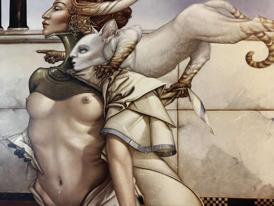 Michael Parkes 1988 Galeria “Stalking” Steltman Amsterdam Impressão 23x33,5 Emoldurada - Imagem 4 de 4