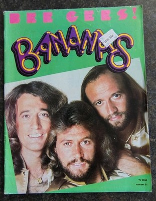 Vintage 1978 Bananas Magazine #21 Bee Gees Cover Grease Fold-Out Poster VG