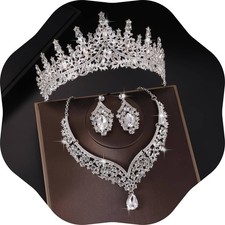 Tiaras and Crowns for Women,Tiaras Earrings Necklace, Crystal Bridal Jewelry ...