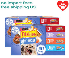 Purina Friskies Shreds Wet Cat Food Variety 5.5 oz 40 Count 2 Pack