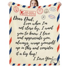 To My Dad Blanket Birthday Gift From Daughter Son Flannel Soft Throw 40x50 In