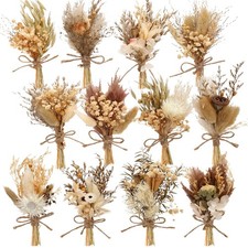 12 Pcs Boho Dried Flower Bouquet Mini Wedding Handmade Dry Flowers Decor for ...