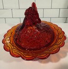 Vintage Mosser Red Orange Yellow Hen on Nest   UV Reactive — photo 4
