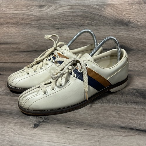 Vintage Striker Beige Split Toe Bowling Shoes Woman’s size 8