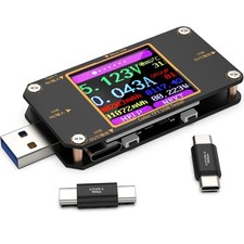 USB Tester Messgerät 2-in-1 Digital Multimeter Typ-C Spannung Strom Leistung
