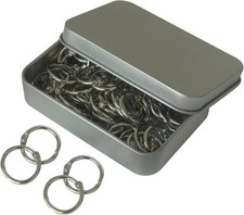60 Pcs 15mm Mini Metal Binder Rings Silver