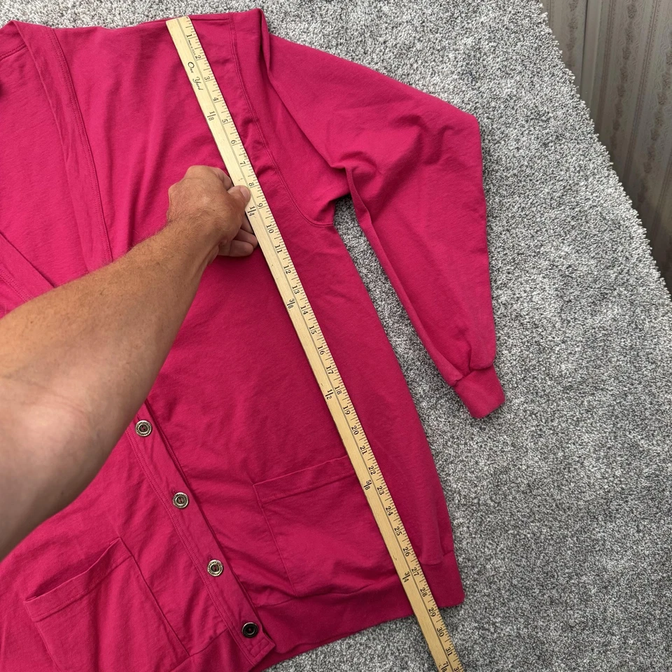 Cárdigan Suéter Lee Vintage Mujer Grande Rosa Premium Jersey Algodón EE. UU. 90s Foto 2 de 4