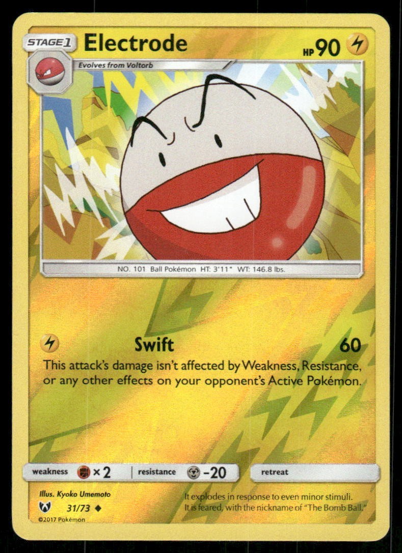 Electrode 2017 Shining Legends Reverse Holo Pokemon Card 31/73 (NM)