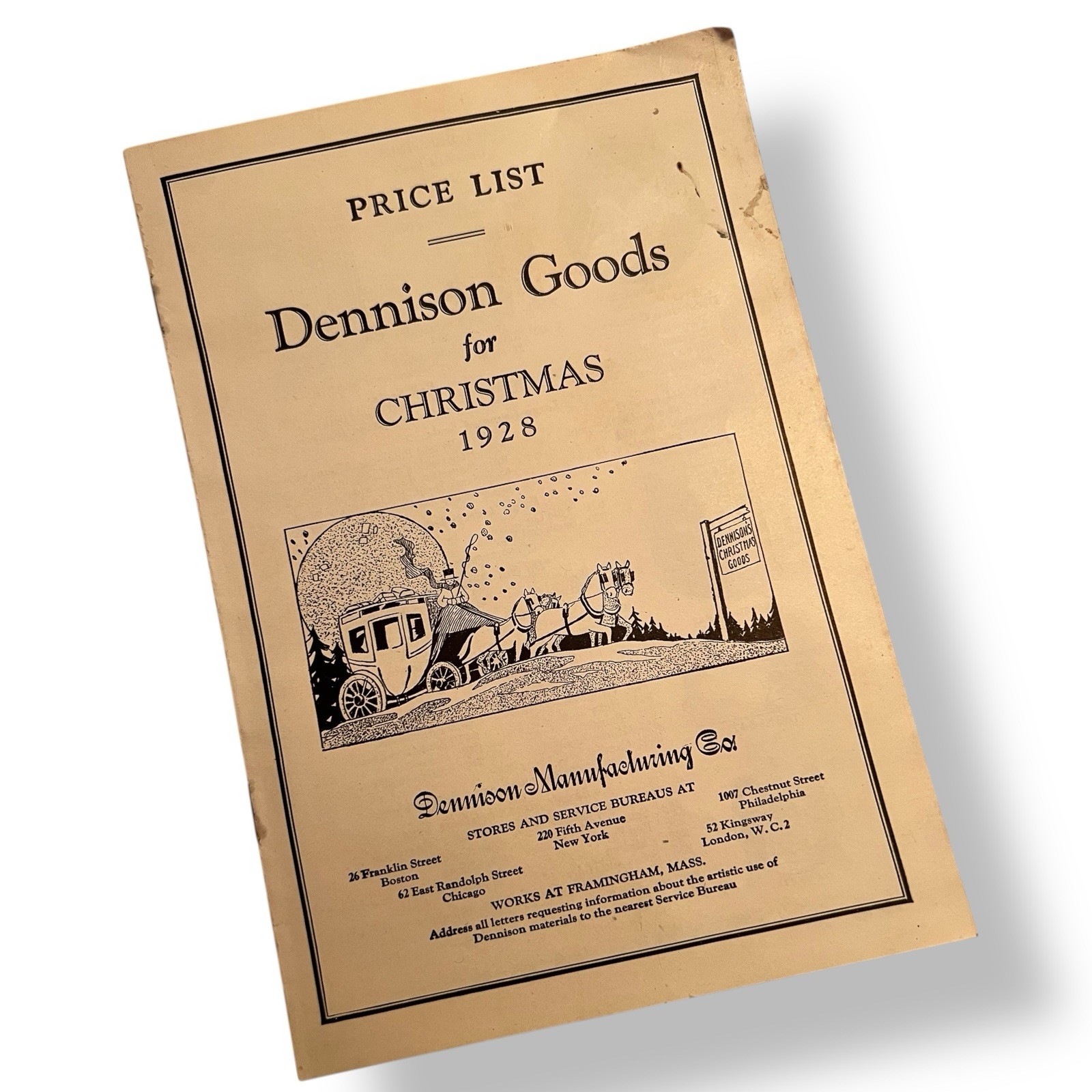 Vtg 1920s Catalog Dennison Goods For Christmas Price List Advertising Booklet