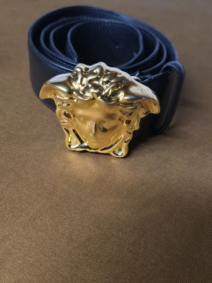 Cinturón Versace Cuero Medusa Hombre Versace DCU 4140/100/40 ¡Negro Dorado! 36/38 Foto 2 de 4