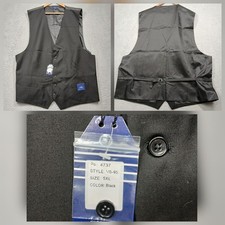 Claiborne Dress Vest Men's 5XL Black Adjustable Back NWT