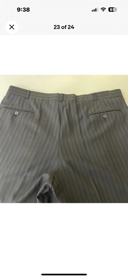 Traje Jack Victor 2 Piezas Hombre 48R 40x30 Azul Rayas 100s Lana Doble Ventilación Foto 3 de 4