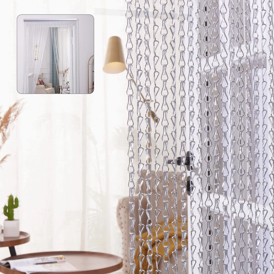 Silver Metal Chain Door Curtains Aluminium Chainmail Curtains Door Screen 35.... - Image 4 of 4
