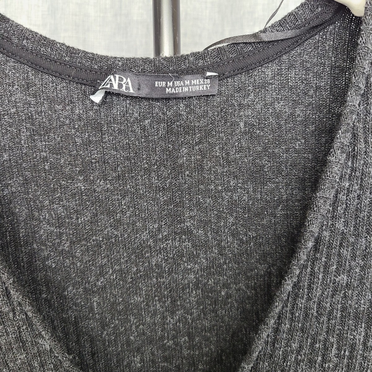 zara grey dress long sleeve Zara - Zw Collection Short Wrap Dress - Blue / Gray - M