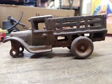 Vtg Arcade Cast Iron Stake Bed Truck 213 Steel Wheels Die Cast 5" Need 2 Wheels