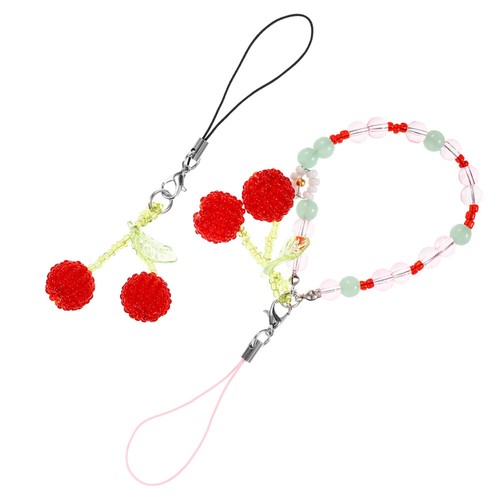 2 Pcs Cherry Handy Lanyard Handy-Armband-Anhänger Exquisites Handy-Lanyard - Zdjęcie 2 z 12