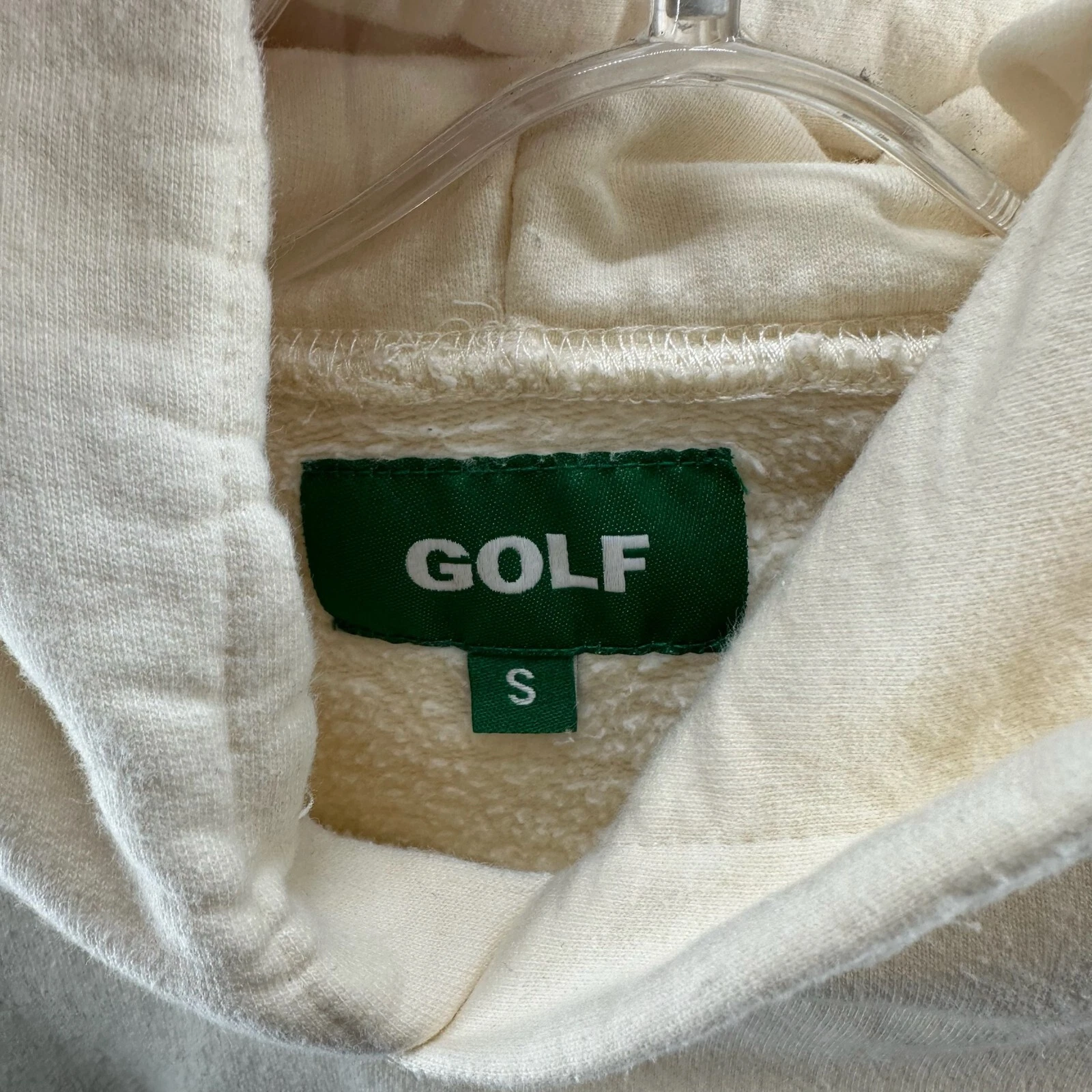 OFF WHITE Golf Wang Felpa con Cappuccio Uomo Taglia S Logo Scritto Manica Lunga Pullover Off White