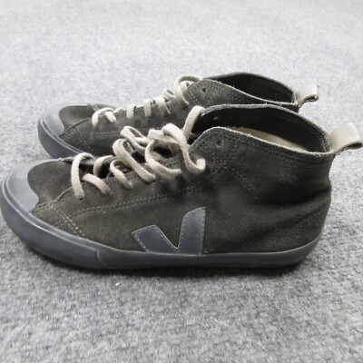 Veja Shoes Boys 3.5  Gray Leather Sneaker Round Toe Casual Lace Up Nova