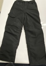 Roebuck  Co. Snowpants 14/16 Youth Black Pockets Adjustable Waist Ski Snowboard