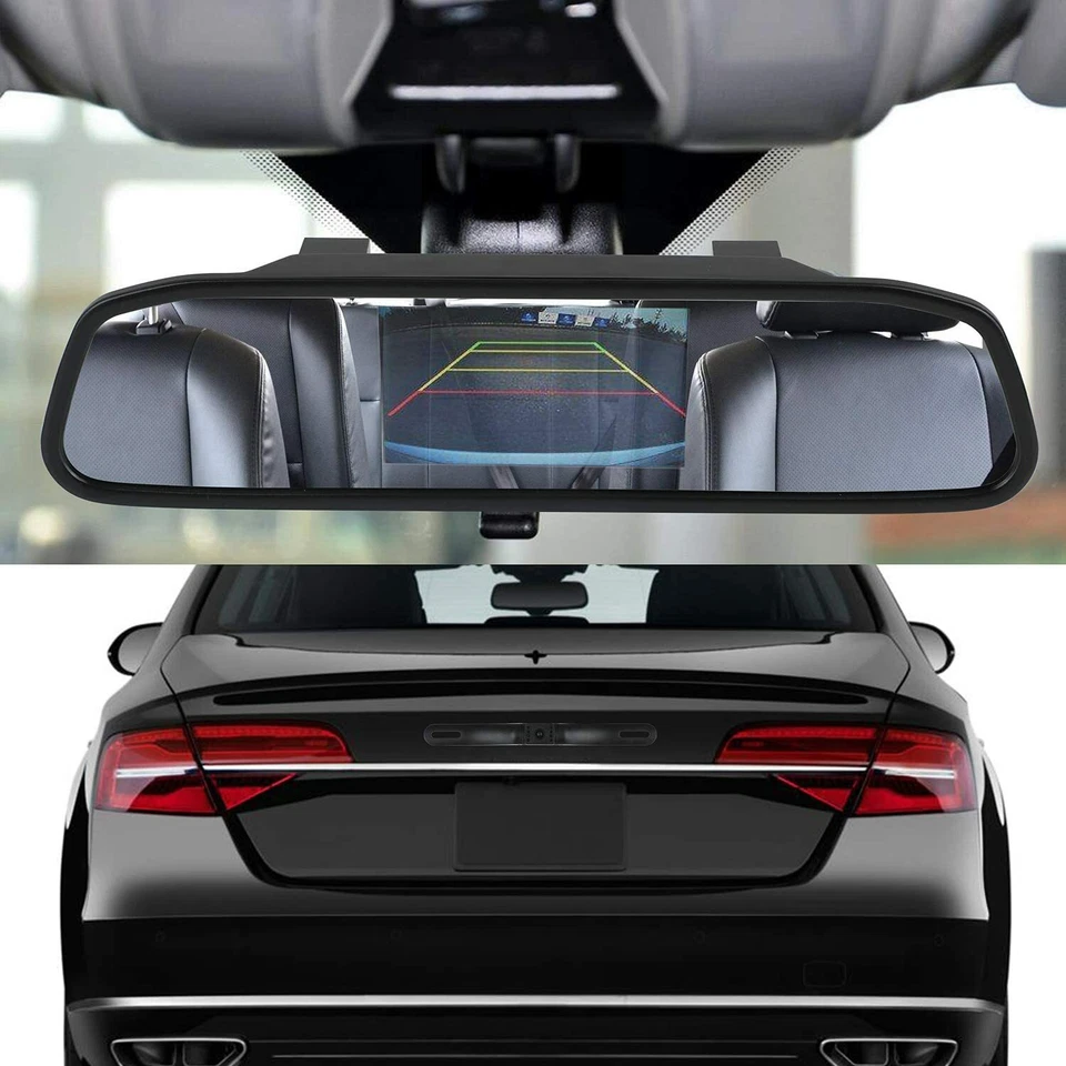 iPoster 4.3" Car Rear Mirror Monitor LED Light Reversing Backup Camera For Honda - Image 3 of 4