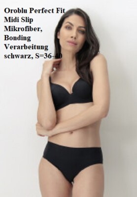 2 Pack Oroblu Perfect Fit Mini Slip softe Mikrofaser, nahtlos, schwarz, S=36-40