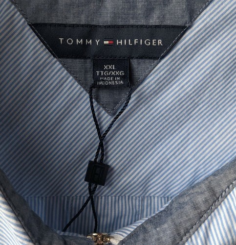 Tommy Hilfiger Popover Cornel women XXL 2XL pinstripe blue white stripe halfzip - Picture 10 of 12