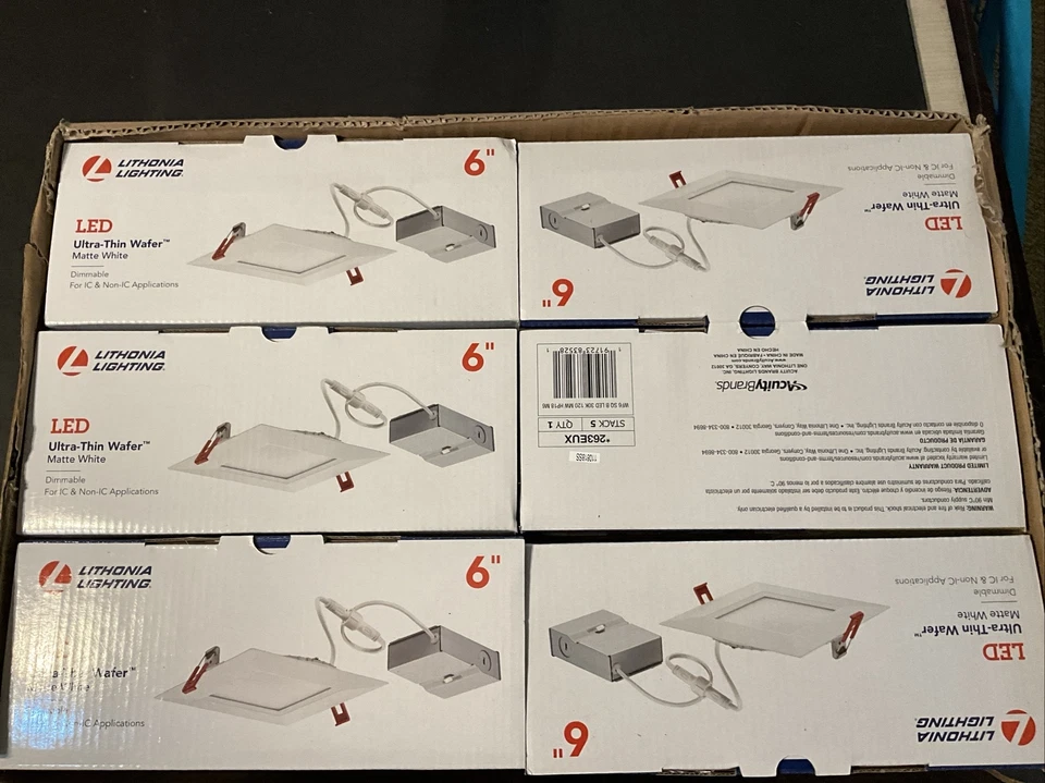Oblea cuadrada 6 pulgadas. Iluminación Lithonia blanca (paquete de 6) Foto 4 de 4