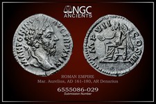 MARCUS AURELIUS NGC XF ANCIENT ROMAN COINS, AD 161-180. AR Denarius. A996