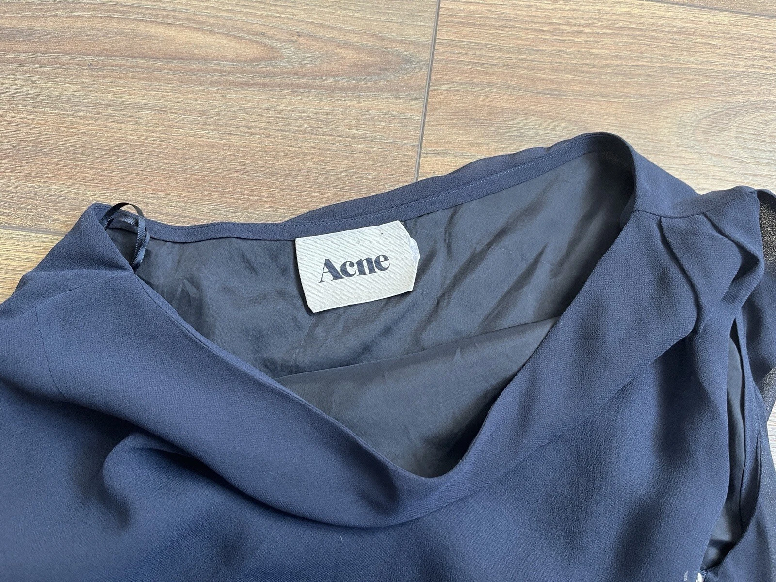 Abito monospalla senza maniche Acne Studios Atlantis blu nero taglia 36