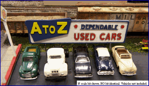 Blair Line 1/160 N Scale A-TO-Z DEPENDABLE USED CAR LOT Laser-Cut Structure Kit - Picture 4 of 6