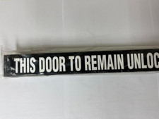 This Door To Remain Unlocked When Occupied 27" x 2" Vinyl Labels 100 Pack