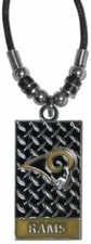 NFL Rams Gridiron Plate Necklace by Siskiyou Sports, 18"  Unisex