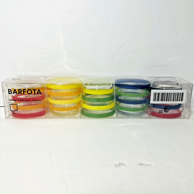 NIB IKEA Barfota Striped Glass 2'' Tealight Cups Set of 5 Design S Edholm