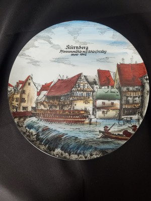 Vintage German Collector Plate Hand Painted Nuremberg 10.5''