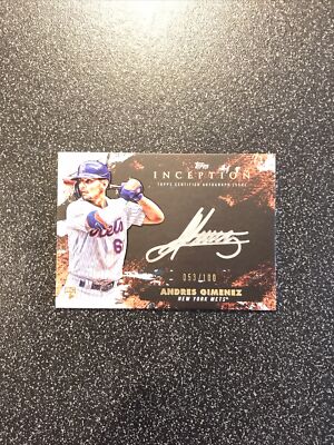 ANDRES GIMENEZ 2021 TOPPS INCEPTION SILVER SIGNINGS ROOKIE RC AUTO /100