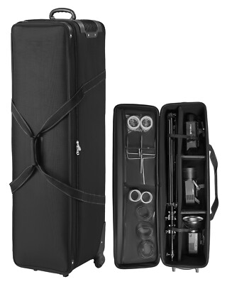 Studio Equipment Trolley Case 51.57 x 14.37 x 14.96 in Rolling Camera Carry Bag