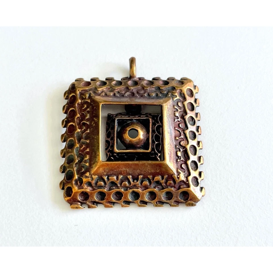 Vintage Pitsi Lace Pendant P. Sarpaneva, Finnish Mid Century Modernist Jewelry - Bild 4 von 4