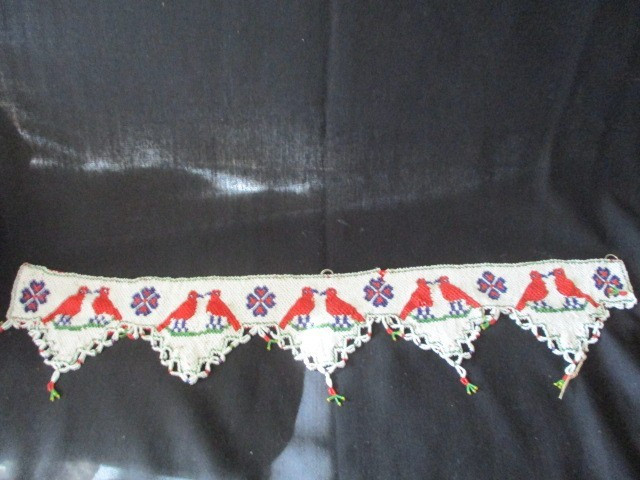 VINTAGE 1950's CREE BEADED BREAST PLATE NATIVE AMERICAN INDIAN BIRDS