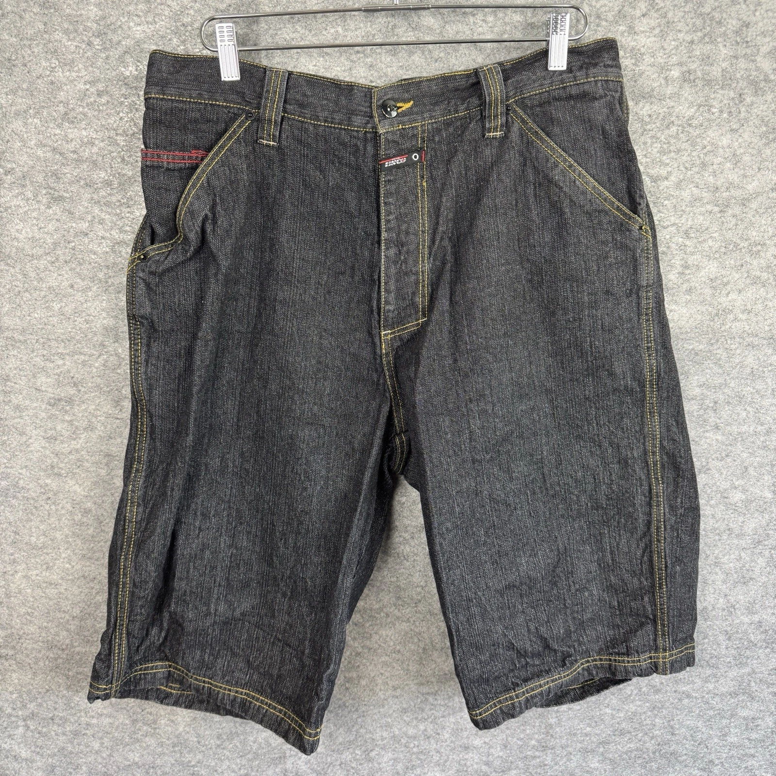 Esco Duns Demin Shorts Mens 36 Jorts Baggy Hip Hop Skater Y2K Grunge Dark Wash