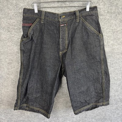 Esco Duns Demin Shorts Mens 36 Jorts Baggy Hip Hop Skater Y2K Grunge Dark Wash