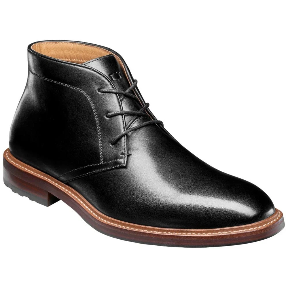 Florsheim Mens Black Leather Chukka Boots Brogue Medallion Toe 14202-001 Sz 12D Men main image 2