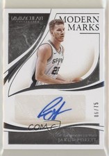 2019-20 Panini Immaculate Modern Marks Auto 6/75 Jakob Poeltl #MM-JKP Auto s3g