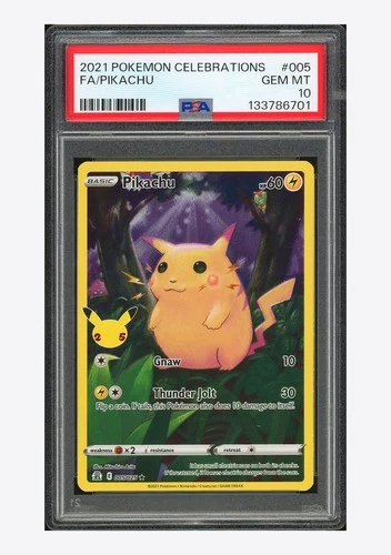 Pokemon PSA 10 Pikachu Holo 2021 005/025 Celebrations English
