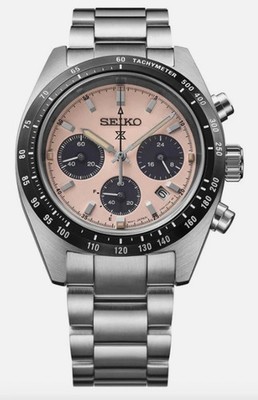 Seiko Prospex Speedtimer Solar Salmon Dial Men s Watch SSC963