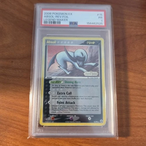 2006 Pokemon EX Legend Maker Absol Reverse Holo #15/92 PSA 1 Poor - Swirl Pop 5